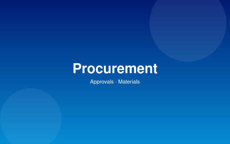 Procurement & Approval